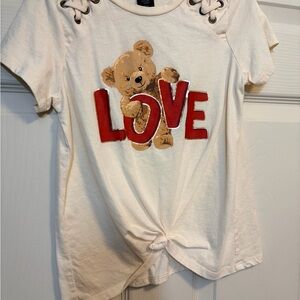 Charming Cream Bear Love Tee for Kids